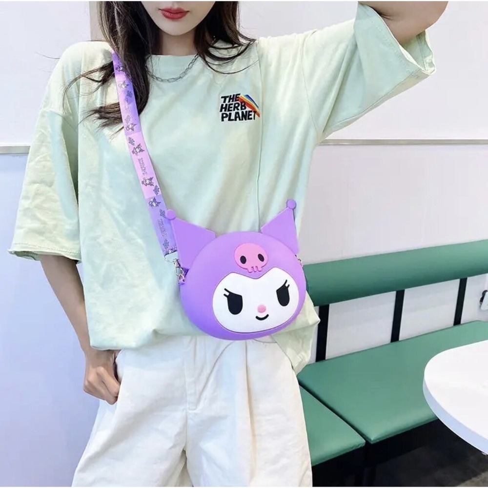 Kuromi Silicone Crossbody Bag Adjustable New PLUS MYSTERY KUROMI FIGURE KEYCHAIN